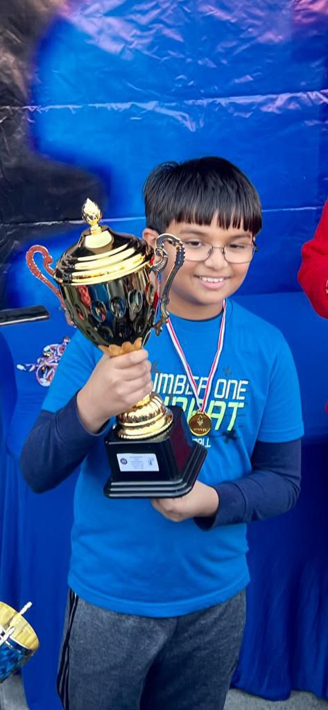 Student with trophy